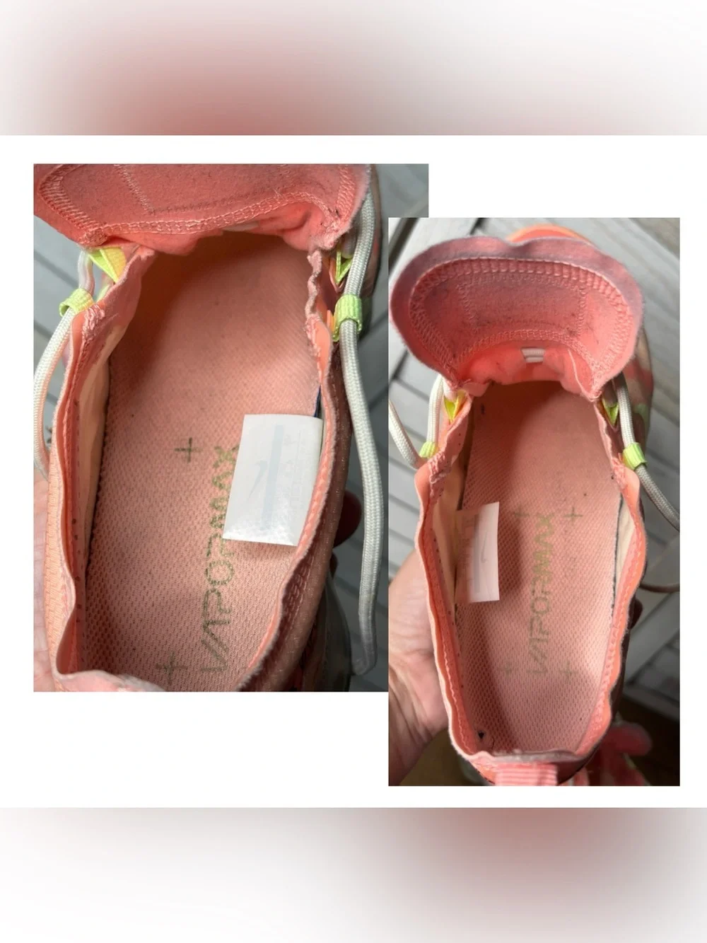 Nike Air VaporMax 2019 Pink Tint Barely Volt Neon Running Shoes Women’s Size 7